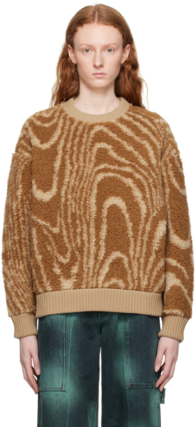 Stella Mccartney Brown Stripe Sweater In Camel-cream