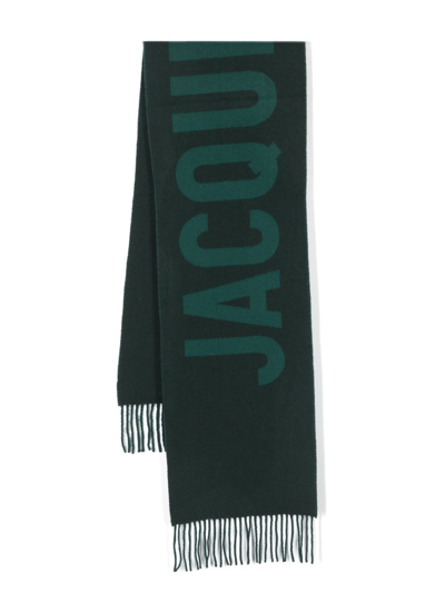 Jacquemus Green L'écharpe Logo-jacquard Scarf