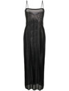 Alexander Wang Black Bead Midi Dress In Black