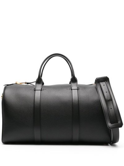 Tom Ford Men's Buckley Large Leather Duffel Bag In Black