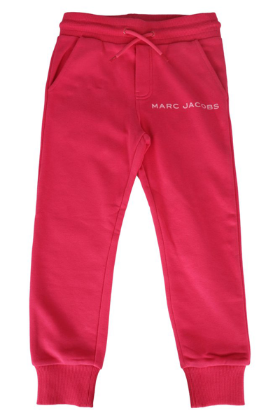 The Marc Jacobs Kids Logo Printed Drawstring Track Pants In Pink