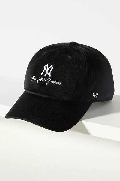 47 Ny Velvet Baseball Cap In Black