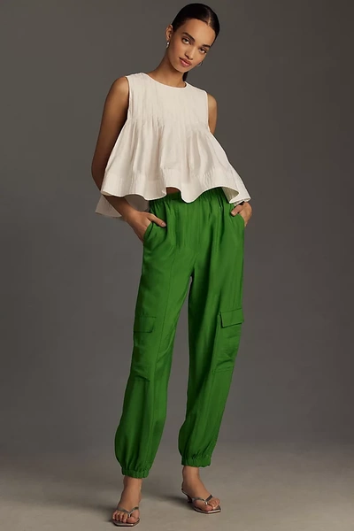 By Anthropologie Cargo Parachute Pants In Green