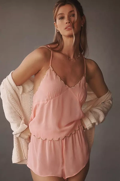 By Anthropologie Scallop-trim Cami In Pink