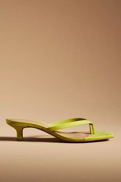 By Anthropologie Thong Kitten Heels In Green