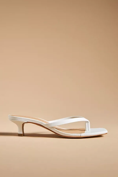 By Anthropologie Thong Kitten Heels In White