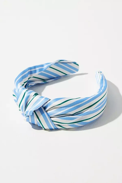 By Anthropologie Everly Mixed Geo Knot Headband In Blue