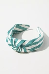 By Anthropologie Everly Mixed Geo Knot Headband In Green