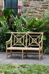 TERRAIN FRETWORK TEAK TWO-SEAT GARDEN BENCH