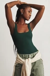 Good American Modern Tank Bodysuit In Green
