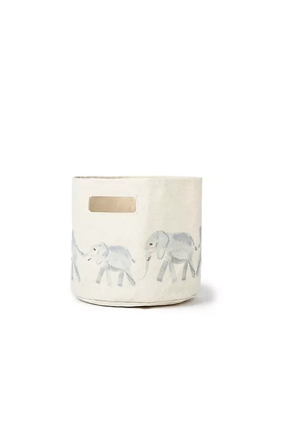 Pehr Pint-size Canvas Basket In White