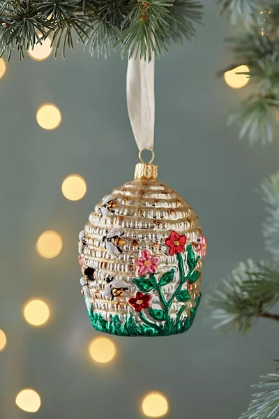 Terrain Beehive Glass Ornament In Multi