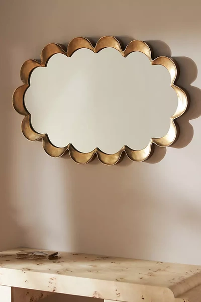 Anthropologie Scallop Mirror In Gold