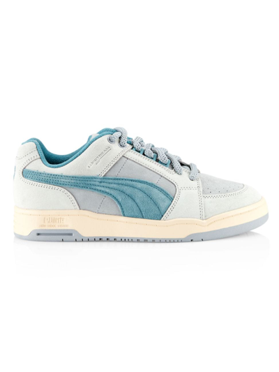 Puma Slipstream Low Textured Sneaker In Sky, Men's At Urban Outfitters In Cool Grey Chestnut Brown