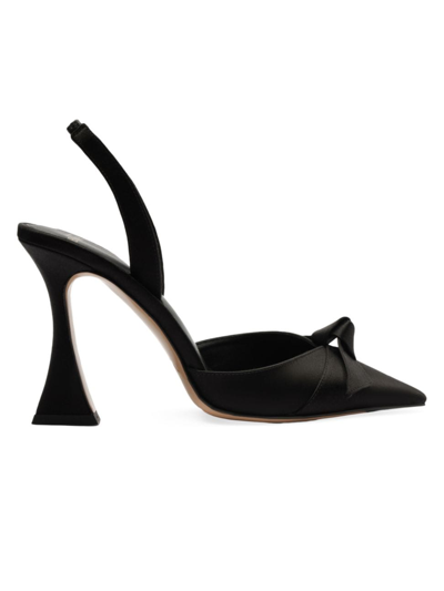 Alexandre Birman Clarita Bell Bow Halter Pumps In Black