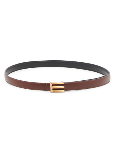 Etro Women's Reversible Leather Belt In Brown Black