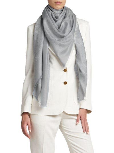 Etro Women's Paisley Silk & Wool-blend Shawl In Pale Blue