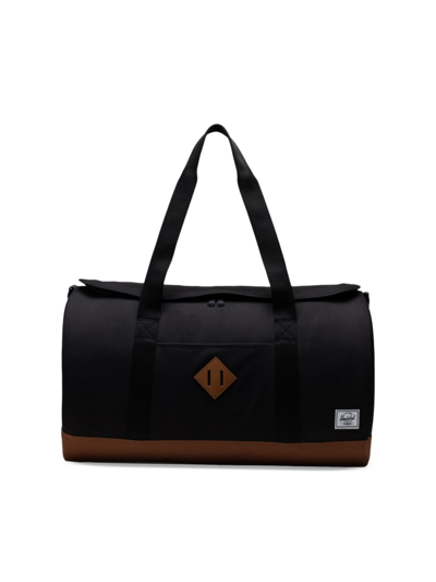 Herschel Supply Co Men's Heritage Duffel Bag In Black Saddle Brown