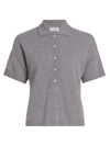 Naadam Women's Cashmere Relaxed Polo Shirt In Gray