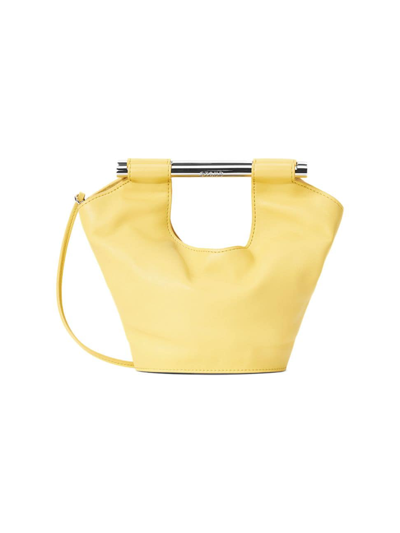 Staud Mar Mini Leather Bucket Bag In Buttercup