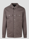 Rick Owens Gray Porterville Oversized Leather Shirt In Grey