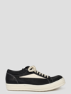 Rick Owens Vintage Suede-trimmed Leather Sneakers In Black