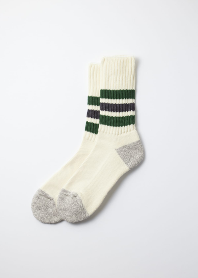 Rototo Green/ Charcoal Coarse Ribbed Old School Socks