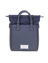 MAISON MARGIELA 5C VERTICAL TOTE BAG IN BLUE LEATHER