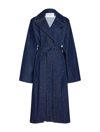 Alaïa Denim Trench Coat With Belt In Bleu Denim