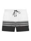 Dolce & Gabbana Striped Drawstring Swim Shorts In N Dg Black White