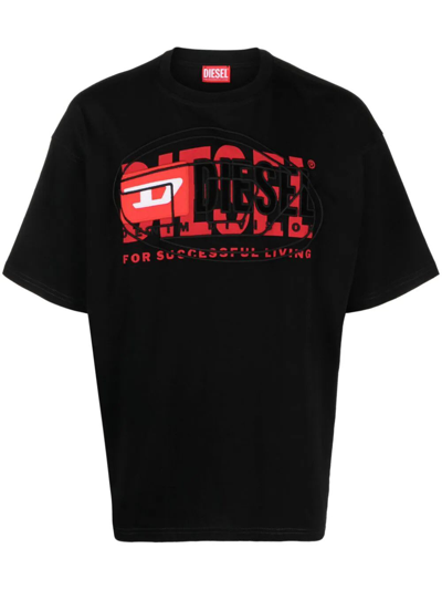 Diesel T-boxt Cotton T-shirt In Black