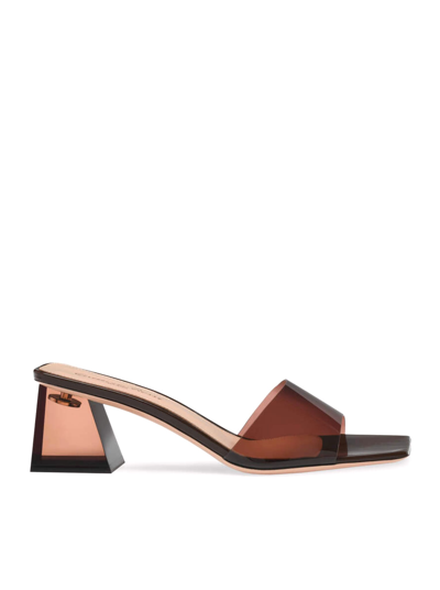 Gianvito Rossi Cosmic Patent Leather Heel Mules In Brown