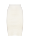 Saint Laurent High-waisted Pencil Midi Skirt In Cream