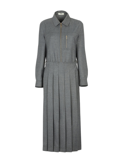 Fendi Dress Flattened Wool In Tdr Light Grey Melange