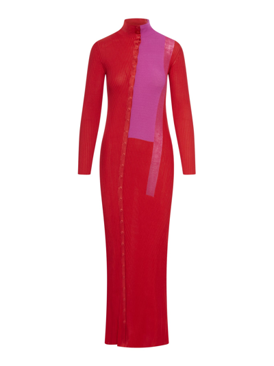 Fendi Dress  Graphic Block In Red