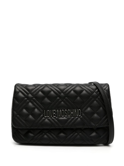 Love Moschino Quilted Small Crossbody In Black