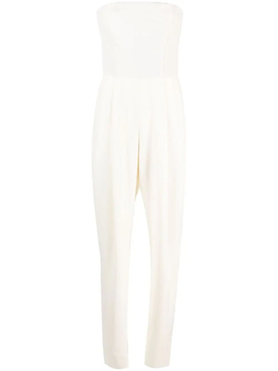 Emporio Armani Strapless Bodice Jumpsuit In Off White