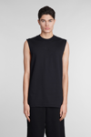 44 LABEL GROUP TANK TOP IN BLACK COTTON