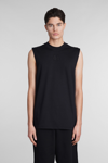 44 LABEL GROUP TANK TOP IN BLACK COTTON