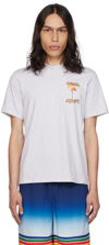 CASABLANCA GRAY 'LA FLAMME DU SPORT' T-SHIRT