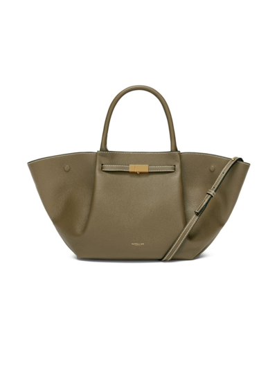 Demellier Women's Midi New York Leather Tote Bag In Olive