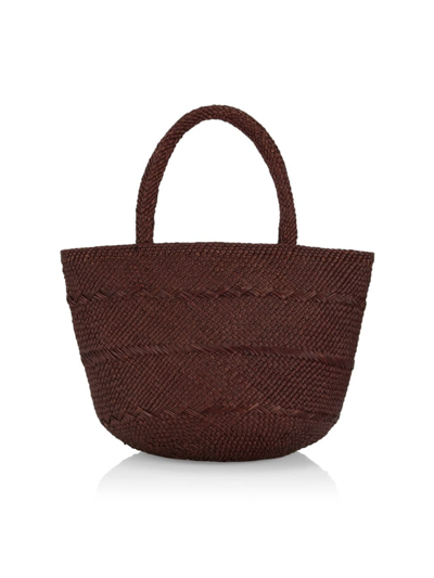 Ulla Johnson Marta Small Basket Leather Tote Bag In Chocolate