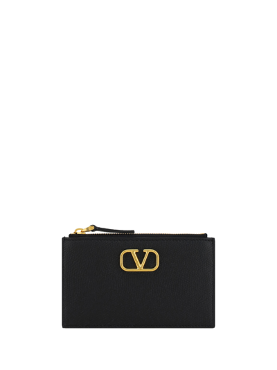 Valentino Garavani Vlogo Card Holder In Black