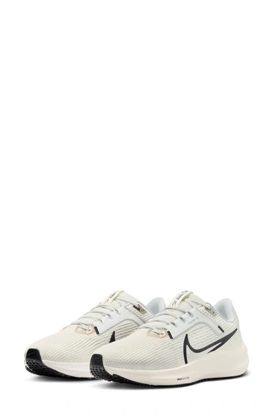 Nike Air Zoom Pegasus 40 Running Shoe In Sail/ Black-coconut Milk-white