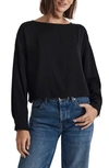 Madewell Relaxed Tulip-back Crop Top In True Black