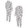 CONCEPTS SPORT CONCEPTS SPORT WHITE HOUSTON TEXANS ALLOVER PRINT DOCKET UNION FULL-ZIP HOODED PAJAMA SUIT