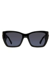 Kurt Geiger 54mm Gradient Rectangular Sunglasses In Black/ Gray Gradient
