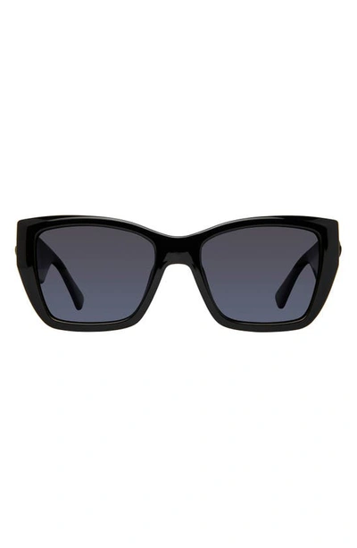 Kurt Geiger 54mm Gradient Rectangular Sunglasses In Black/ Grey Gradient