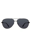 Kurt Geiger Shoreditch 62mm Oversize Aviator Sunglasses In Black/ Gray