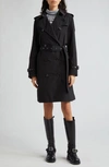 Burberry Kensington Double-breasted Trench Coat In Black